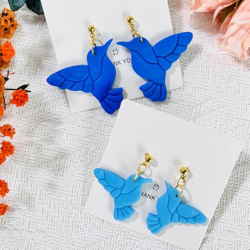 Xaekicr Hummingbird Polymer Clay Cutters – 4 Pcs Clay Cutters for Polymer Clay Jewelry, Bird Shape Clay Earring Cutters, DIY Clay Tools for Earrings and Crafts - color: L color