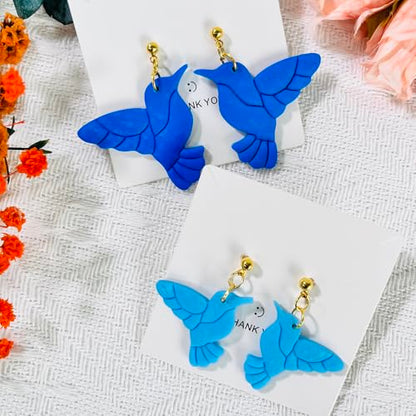 Xaekicr Hummingbird Polymer Clay Cutters – 4 Pcs Clay Cutters for Polymer Clay Jewelry, Bird Shape Clay Earring Cutters, DIY Clay Tools for Earrings and Crafts - color: L color