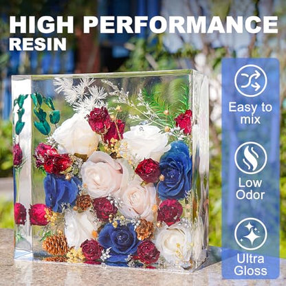 LET'S RESIN EPOXY RESIN 4 Gallon Epoxy Resin with Pumps, Bubble Free & High-Gloss Resin Kit, Crystal Clear Epoxy and Hardener for DIY Art, Molds Casting,Craft - size: 4 gallon