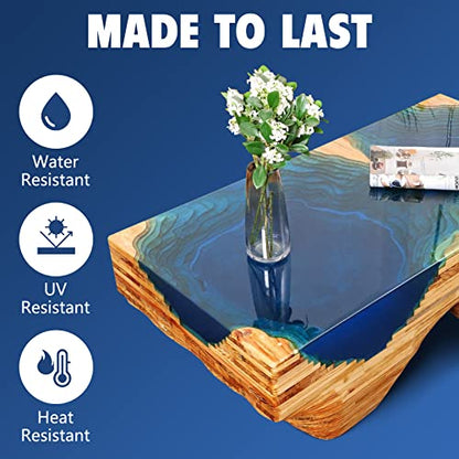 Shabebe Deep Pour Epoxy Resin 1.5 Gallon, 2 to 4 Inch Depth Clear Epoxy Resin Kit with Mixer, Bubble Free, Low Odor 2:1 Casting Resin for Table Top, Countertop, River Table, Wood Filler, Bar Top - size: 1.5 Gallon