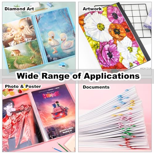 2 Pack A3 Storage Book for Diamond Painting, Diamond Art Portfolio Folder with 30 Pocket, Diamond Art Storage Book for 12”x16” Diamond Painting Photo Picture
