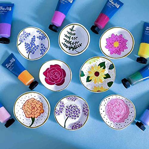 Sculpd Acrylic Paint Set, 8 x 22ml Tubes of Premium Coloured Acrylic, Heavy Body & Vibrant Colours, Paint on Air Dry Clay, Canvas, Ceramic, Fabric, Wood & More, Floral Tones - color: Floral Tones