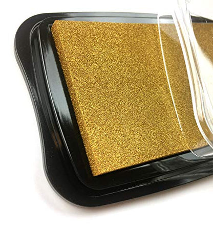 Tsukineko Delicata Ink pad, Golden Glitz - color: Golden Glitz, size: 4 x 4 cm