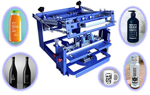 TECHTONGDA Cylinder Screen Printing Machine Cylindrical Silk Screen Printing Press for Mugs Pen Cup Bottle 3.15 Inches Diameter