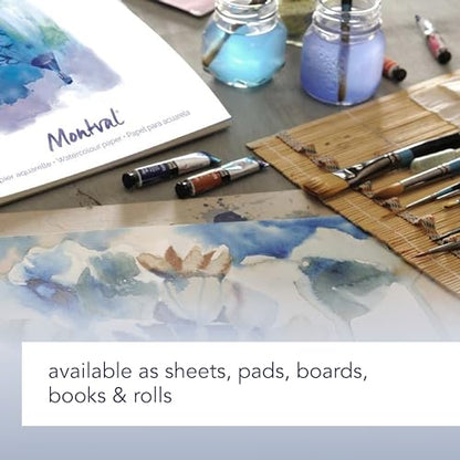 Canson Montval Watercolor Art Book, 8.3x5.8 inches, 48 Sheets, Blue Cloth Hardcover, Side Wire - Professional Artist Notebook for Painting, Sketching, Drawing - style: A5 LANDSCAPE MONTVAL