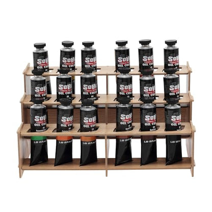 Soho Urban Artist Oil Paints - Professional Grade Landscape Oil Paint Set of 18, 50ml Paint Tubes with Mezzo Straight Rack No 2, Triple Milled Colors with Maximum Luminosity for Professionals - color: Landscape