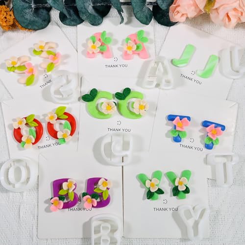 Xaekicr Alphabet Polymer Clay Cutters: 26 Pcs, Letter Designs for Polymer Clay Jewelry,Letter Clay Molds for DIY Custom Clay Earrings - color: M color