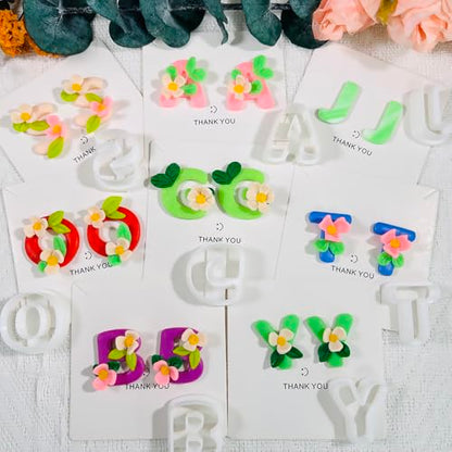 Xaekicr Alphabet Polymer Clay Cutters: 26 Pcs, Letter Designs for Polymer Clay Jewelry,Letter Clay Molds for DIY Custom Clay Earrings - color: M color