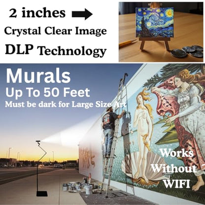 Art Master Professional Art Projector Made By Artists For Tracing Drawing Sketching Murals , wireless HD Digital Image Replication, Screen Mirroring HDMI & USB Portable Long Lasting Batteries.
