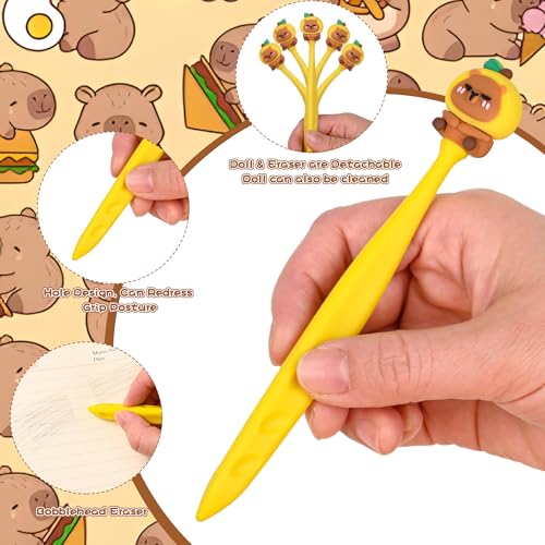 48 Pcs Cute Capybara Bobblehead Eraser for Pencils Kawaii Erasers Cute Fun Cartoon Erasers Supplies Birthday Classroom Gifts - style: New Capybara