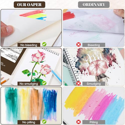 4 Pack Small Sketch Books, 5.5 x 8.5 Inch Mini Sketchbook, 68lb/100gsm Spiral Bound Small Sketch Pad, Acid Free Art Supplies Drawing Painting Sketchbook for Kids, Beginners, Artists (Yellow-Brown) - color: Tan, size: 5.5 × 8.5Inch（4 Pack）