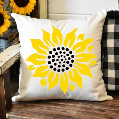 Large Flower Stencils for Walls 14inch Fence Stencil for Outdoors Floral Stencils Reusable Rose Hibiscus Daisy Sunflower Stencil for Wood Wall Furniture Fabrics DIY Decor - style: Flowers