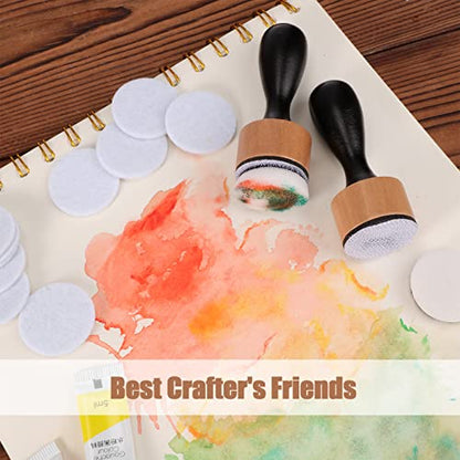 Outus 54 Pcs Alcohol Ink Supplies Include 1 Air Blower, 1 Mini Applicator Tool Mini Ink Blending Tool, 50 Replacement Felts and 2 Replacement Foam Pads for Scrapbooking Painting Drawing Art Supplies