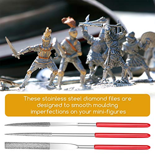 Mudder Miniature and Model Files, Includes Diamond Needle File Set(Round, Flat and Triangular,9 Piece)