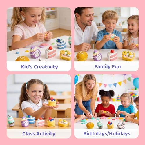 Both idea Air Dry Clay Kit, Cake Theme | 12 Packs, Non-Toxic Kids Gift | School & Party: Perfect for classroom art activities, birthday party favors, creative family DIY, and holiday celebrations. - style: Baking Magician