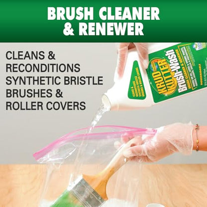 Krud Kutter Brush-Wash Cleaner and Renewer, 32 oz, Paint Brush Cleaner for Latex and Oil Based Paint, Restores Brushes and Rollers, Removes Paint Residue and Buildup - size: 32 Fl Oz (Pack of 1)
