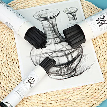Vine Charcoal Sticks Pencils Drawing Set Willow Black Charcoal Pencils for Sketching Shading Artist Present 25pcs