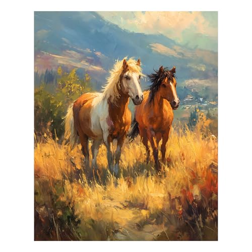 Reivworl Horse Paint by Numbers Kit for Adults, Horse Paint by Number, Painting by Number for Gifts and Home Wall Decor 16x20Inch - color: 13-Horse, size: Without Frame