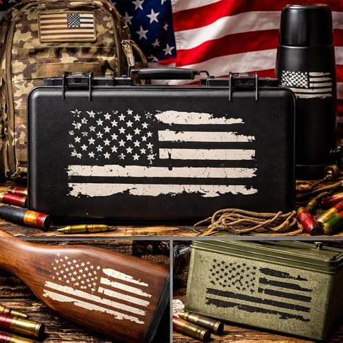 Lazy Stencils Distressed American Flag Stencil Reusable 10 Mil Mylar Template Rustic USA Patriotic Military Wall Art DIY (Stencil Sheet - 17x12 inches) - size: Stencil sheet - 17x12 inches