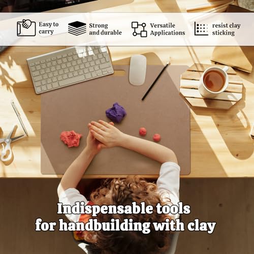 Calpalmy Clay Wedging Board with Convenient Built-in Handle - 12 x 18" Portable Clay Board for Ceramics, Clay Crafts, and Pottery - Sturdy 9mm Thickness MDF Tote Board for Clay Art Enthusiasts - size: 18"x12" (9mm thick)