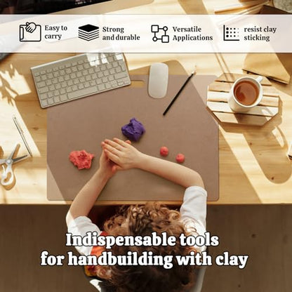 CALPALMY Clay Wedging Board with Convenient Built-in Handle - 24 x 18" Portable Clay Board for Ceramics, Clay Crafts, and Pottery - Sturdy 9mm Thickness MDF Tote Board for Clay Art Enthusiasts - size: 24"x18" (9mm thick)