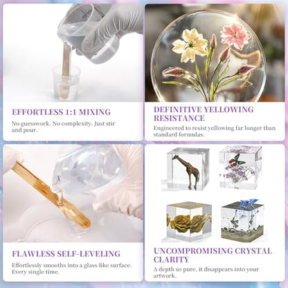 K KERNOWO Epoxy Resin Kit 2 Part Resin and Hardener Bubble Free & Crystal Clear Epoxy Resin for Beginners for Casting Coating, Jewelry Making, DIY Crafts - color: Purple