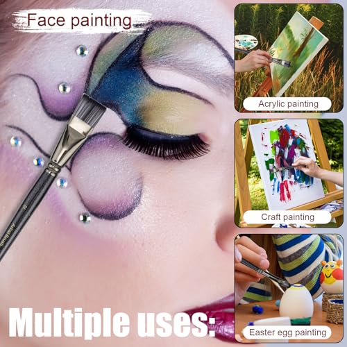 22pcs Face Painting Brushes and Sponges Set, Professional Face Paint Tools Multiuse Paintbrush Sets for Acrylic Oil Watercolor Tempera Painting Festivals Parties Body Art & DIY Crafts
