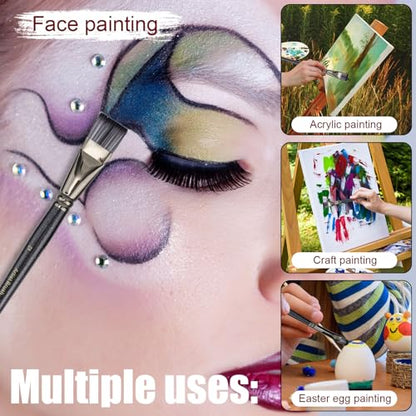 22pcs Face Painting Brushes and Sponges Set, Professional Face Paint Tools Multiuse Paintbrush Sets for Acrylic Oil Watercolor Tempera Painting Festivals Parties Body Art & DIY Crafts