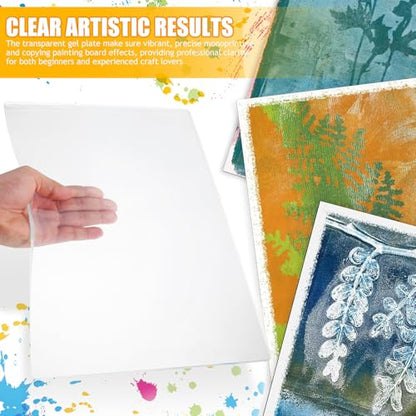 SUPVOX A3 Gel Printing Plate - 15. 74" X 11. 02" Large Reusable Plate for Monoprinting & Mixed Media Art - Transparent Flexible Printing Mat for Scrapbooking