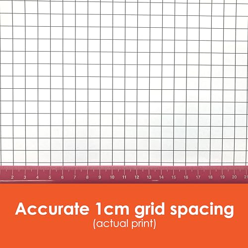 Geyer Instructional 1cm Graph Paper Roll – 36” x 100’ Black Grid, Large Format Blueprint Paper, 24 lb Bond for Classroom, STEM, Math & Design Projects - color: Black