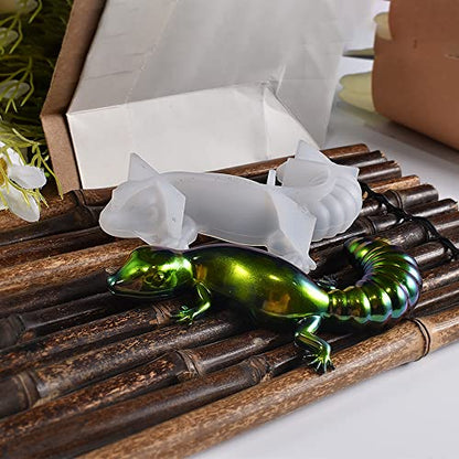 Animal Silicone Molds, 3pcs 3D Cute Resin Molds with Realistic Snail, Frog, and Lizard Shapes, Epoxy Resin Molds DIY Resin Casting Wall Desktop, Cabinets Halloween Home Décor