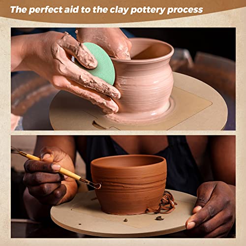 Pinkunn 22 Pcs Bat System for Pottery Wheel Clay Pottery with Removable Inserts 2 Pack 12'' Round Outer and 20 Pack 7'' Square Inner Bat with 3 Sponge for Potters Clay Artist