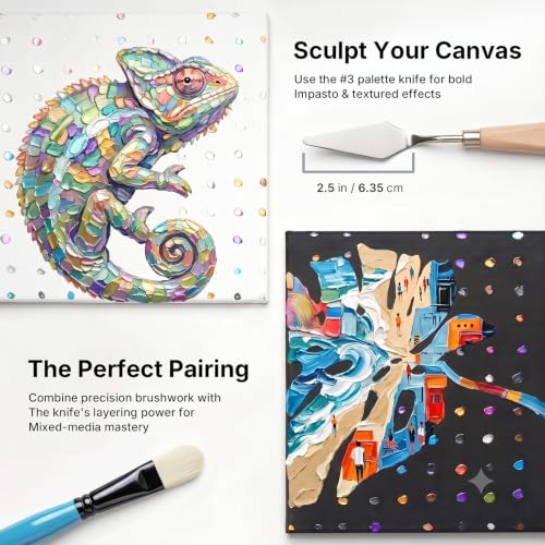 Nicpro 30pcs Paint Brush Set for Acrylic Painting, Oil, Watercolor, Gouache | 10 Shapes No Shedding Synthetic Bristles with Palette Knife and Canvas Roll, Professional Painting Supplies for Artists - color: Black-blue