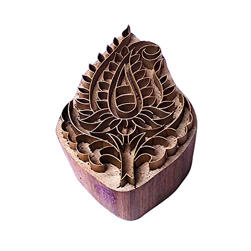 Decorative Wood Stamp Brass Paisley Designs Clay Printing Block - size: BSCtag020