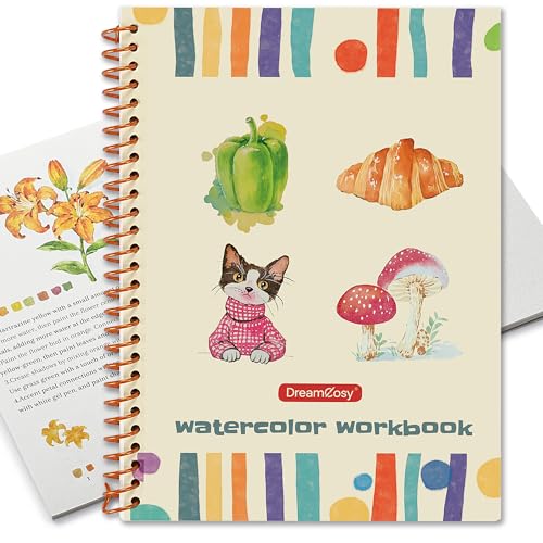 DreamCosy Watercolor Workbook, Mindfulness Adult Coloring Book, 15 Different Patterns of Original DIY Designs, Valentine Watercolor Book for Adults Relaxation (Paints Not Included) - size: Watercolor book