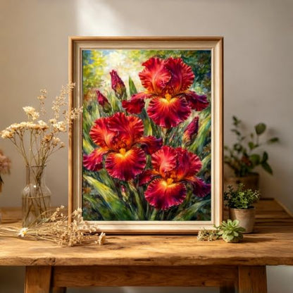 BYGFHLYW 5D Full Round Drill Diamond Painting Kits for Adults, Flower Diamond Art Kit, Diamond Dots Kits Gem Arts DIY Crafts for Home Wall Deco Present, 12x16Inch - color: KM1143-1