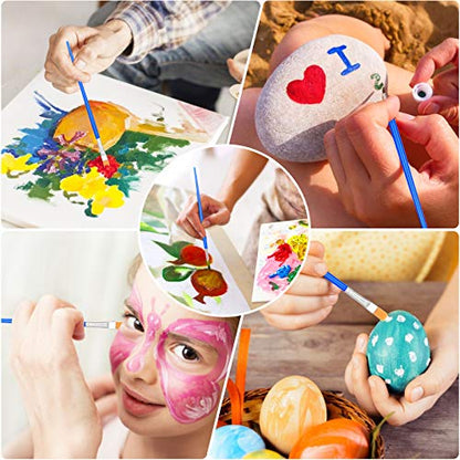 100Pcs Small Paint Brushes Bulk, Anezus Flat Top Acrylic Classroom Brush for Kids Mini Paint Brushes for Touch Up Crafts Detail Painting - style: Flat Paint Brushed