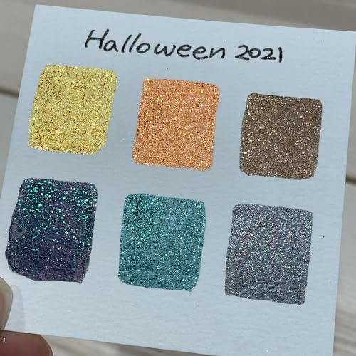IUILE Handmade Watercolor Paints - Halloween 2021 Half Pan Set (6 colors) - color: Halloween 2021