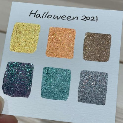 IUILE Handmade Watercolor Paints - Halloween 2021 Half Pan Set (6 colors) - color: Halloween 2021