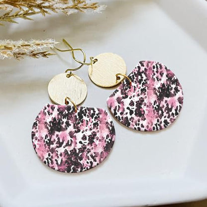 10 Pcs Transfer Paper for Polymer Clay, Pink & Black Leopard Pattern Polymer Clay Transfer Sheets, Water Soluble Transfer Paper Polymer Clay for DIY Art Jewelry Earrings Making Sticker 5.82"X3.93" - color: Leopard Print