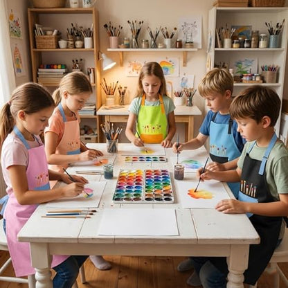 VZZNN 12 Pack Kids Art Smock,Waterproof Kids Painting Apron with Pocket for Art Crafts Painting Cooking Activities - color: Multicolor
