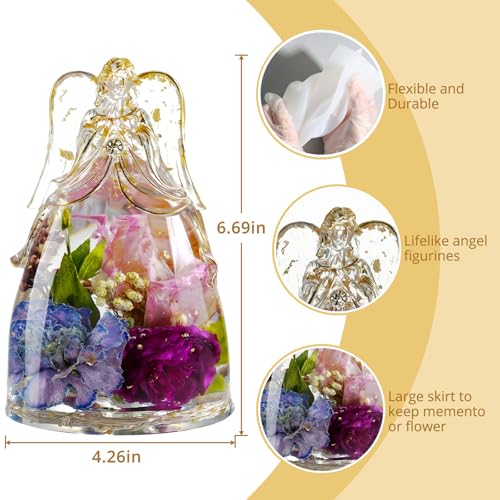 LET'S RESIN Angel Figurines Resin Epoxy Molds, Large Angel Silicone Molds for Preserved Flowers, Birthday Gifts for Women - size: Big