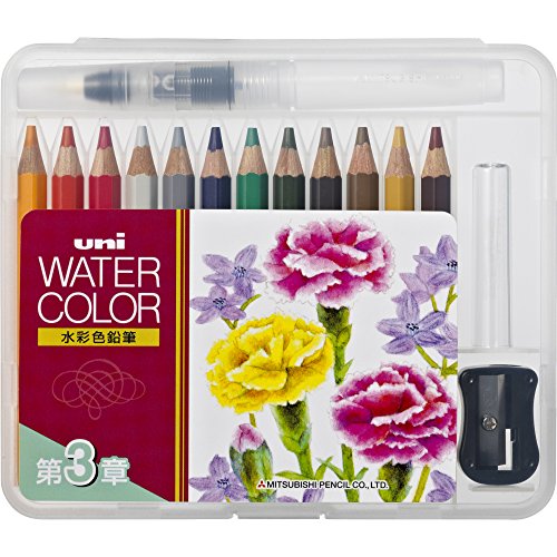 Mitsubishi Pencils UWCNCS12C3 Watercolor Pencils, Uniwater Color Compact, 12 Colors, Chapter 3 - style: Chapter 3