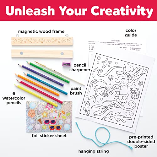 Faber-Castell Paint by Number Mermaid Pets - Kids Watercolor Mermaid Craft (Ages 6+) - style: Mermaid Pets