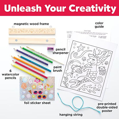 Faber-Castell Paint by Number Mermaid Pets - Kids Watercolor Mermaid Craft (Ages 6+) - style: Mermaid Pets