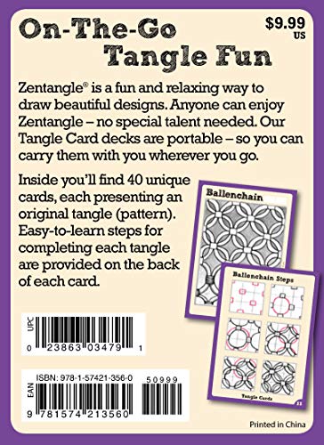 Yoga for Your Brain Original Edition: Tangle Cards (Design Originals) A Portable Deck of Zentangle (R) Cards with 40 Step-by-Step Tangling Patterns and Easy Beginner-Friendly Instructions, in a Case