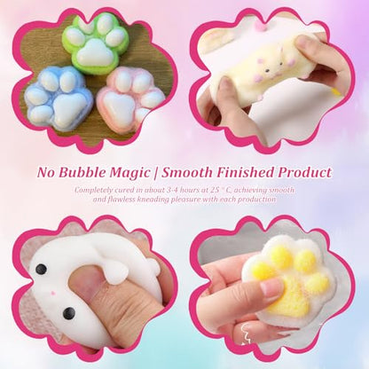 Tcwhniev DIY Squishy Kit, 18oz Bubble-Free Liquid Silicone for Handmade Squishies, Fast 2-3H Cure Stress Relief Sensory Toy Squishy Making Kit, Arts & Crafts Gift for Adults Beginners