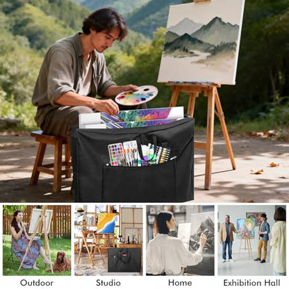 GOTIDEAL Large Art Portfolio Bag,Side Widening, 24x36 Inches Waterproof Art Portfolio Case with Shoulder&Handle Carry, Storage Carrying Bag for Artwork Sketch Drawing Canvas Photography Poster - size: 24"x36"