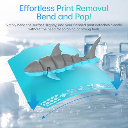 BIQU CryoGrip Pro Glacier for Bambu-Lab A1 Mini 3D Printer 184x184mm Panda Build Plate Double Sided Fine Textured Plate Upgrade Removable Surface Platform High Adhesion & Easy Clean Spring Steel Sheet - style: Glacier-Original(A1 Mini)
