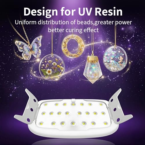 OSBANG UV Light for Resin Large Size UV Lamp Fast Curing for UV Resin Jewelry Making Keychain Craft DIY Decor Resin Supplies - size: UV Resin Light